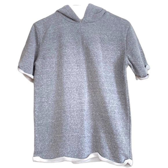 Treasure & Bond Short Sleeve Pullover Sweatshirt Hoodie Nordstrom Large 10-12 - Picture 1 of 9